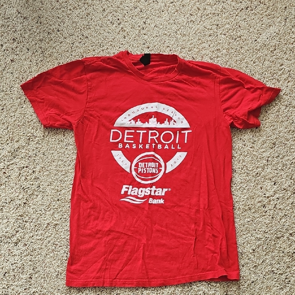 Flagstar Bank Red Detroit Basketball Tee